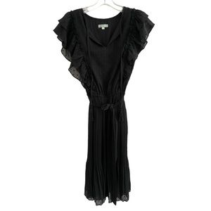 Jade by Melody Tam Black Dress Metallic Threads and Micro Pleats Anthropologie